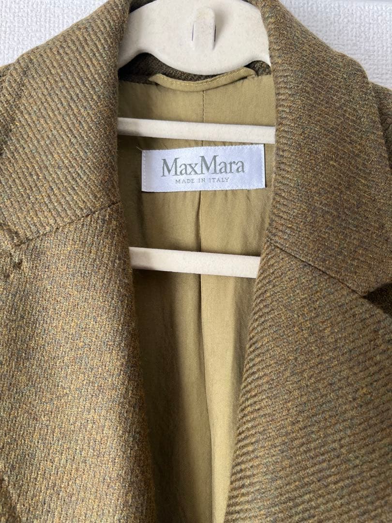 MaxMara ベルト付きブレザー ライトグリーン Sサイズ 美しいシルエット