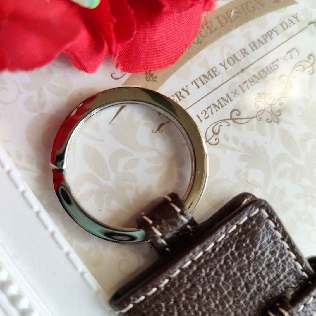 新品　未使用　COACH　コーチ　キーホルダー　写真入れ　レザー　ブラウン