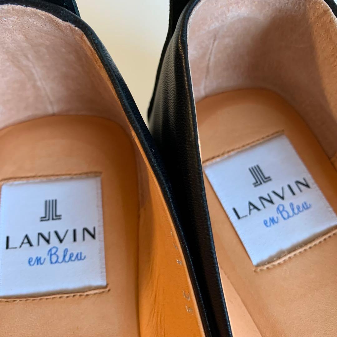 LANVIN en Bleu リボンモチーフ パンプス フラットシューズ25cm