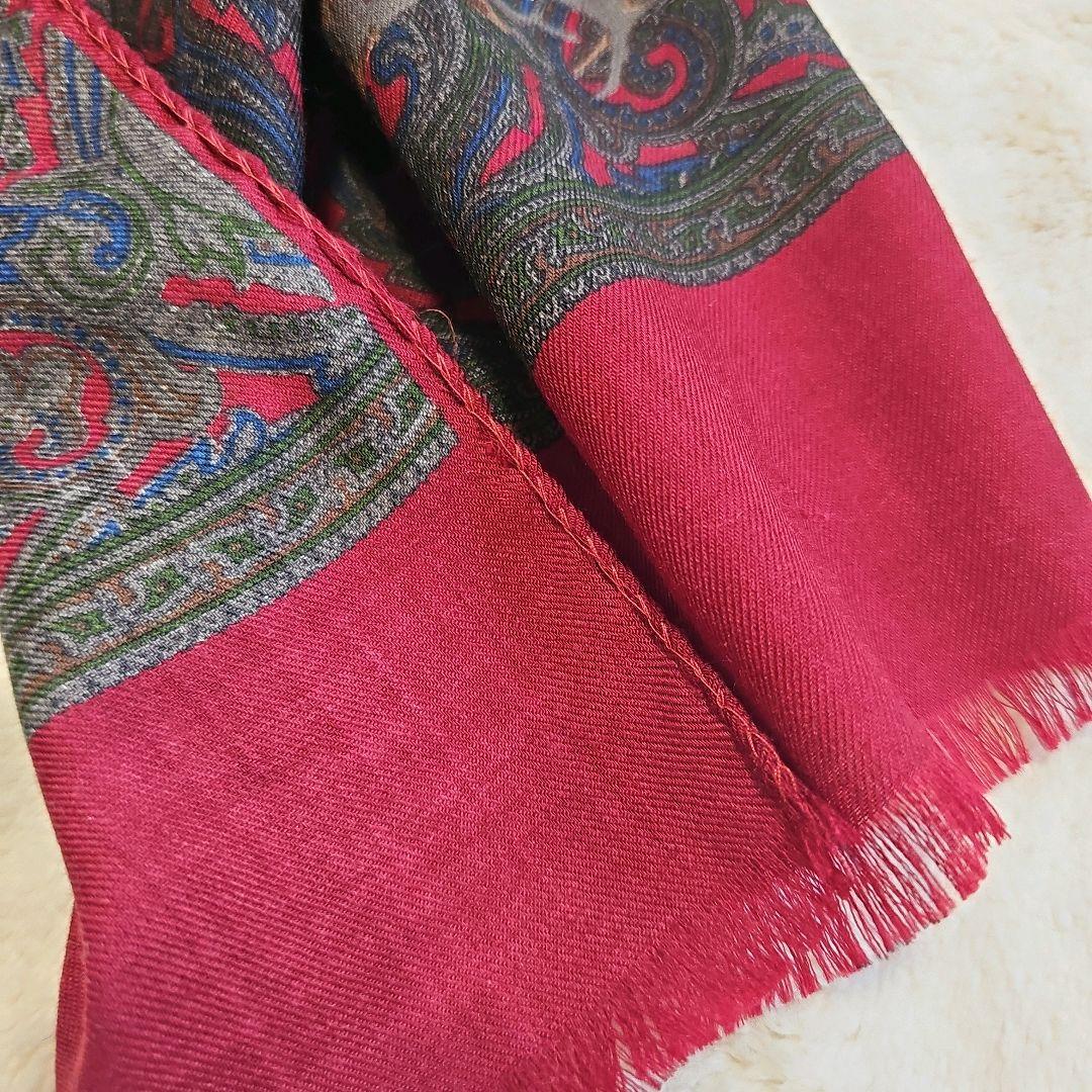 美品✨LOEWE　ロエベ　長方形　ウールスカーフ　ショール　ホースペイズリー柄