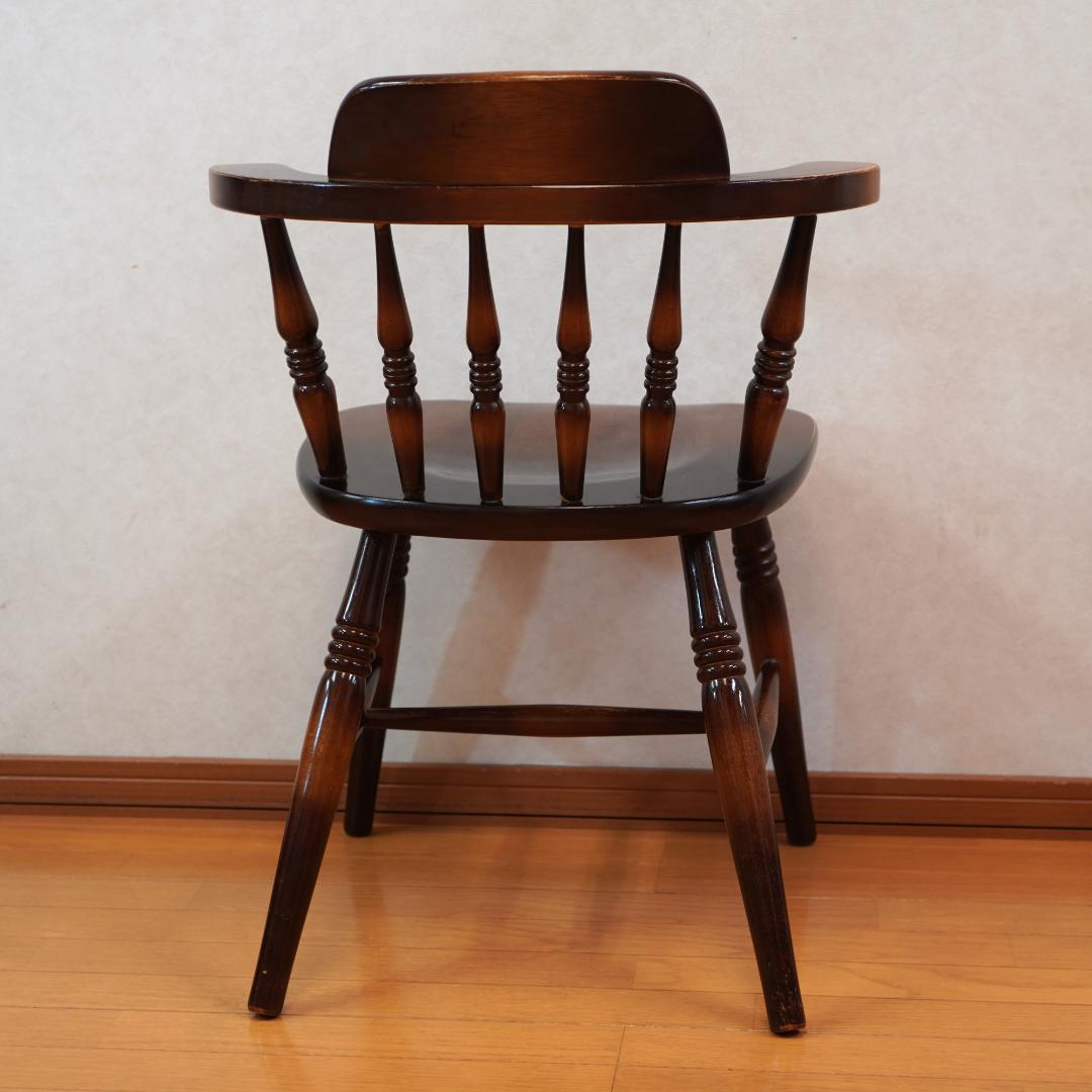 飛騨産業 キツツキマーク ウィンザーチェア アームチェア 木製 アンティーク 4