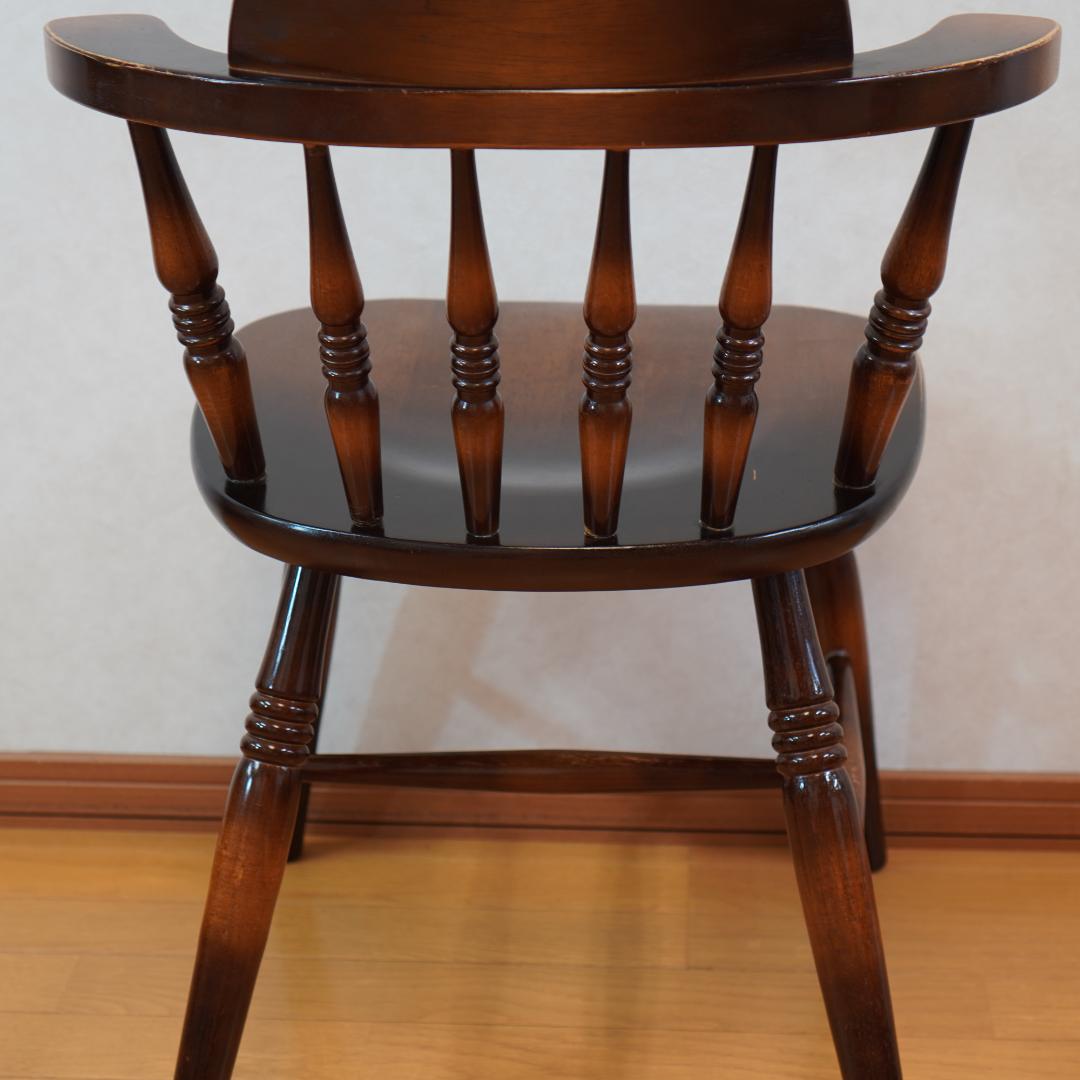 飛騨産業 キツツキマーク ウィンザーチェア アームチェア 木製 アンティーク 4