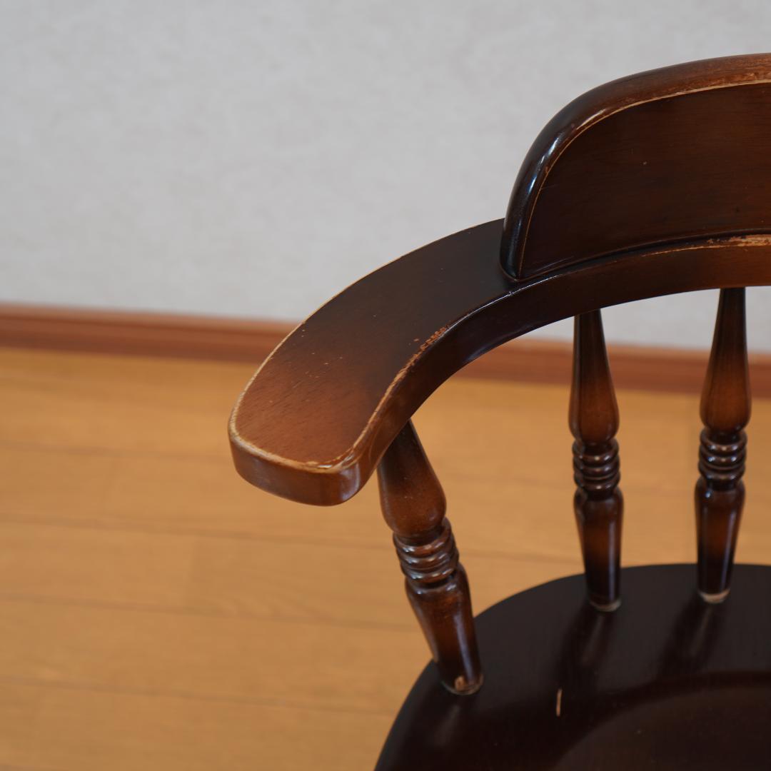 飛騨産業 キツツキマーク ウィンザーチェア アームチェア 木製 アンティーク 4