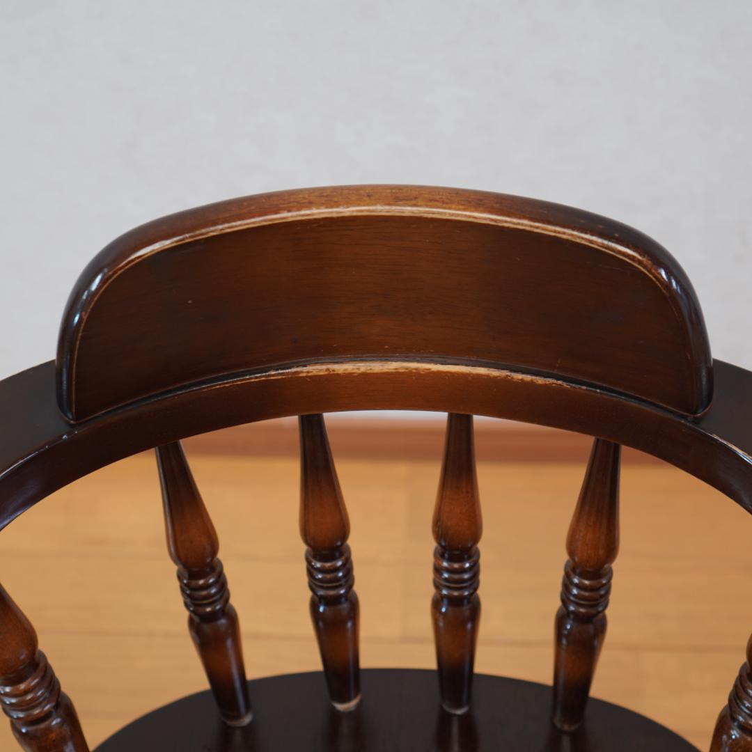 飛騨産業 キツツキマーク ウィンザーチェア アームチェア 木製 アンティーク 4