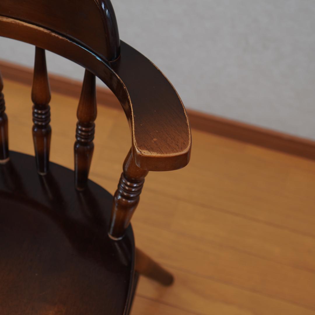 飛騨産業 キツツキマーク ウィンザーチェア アームチェア 木製 アンティーク 4