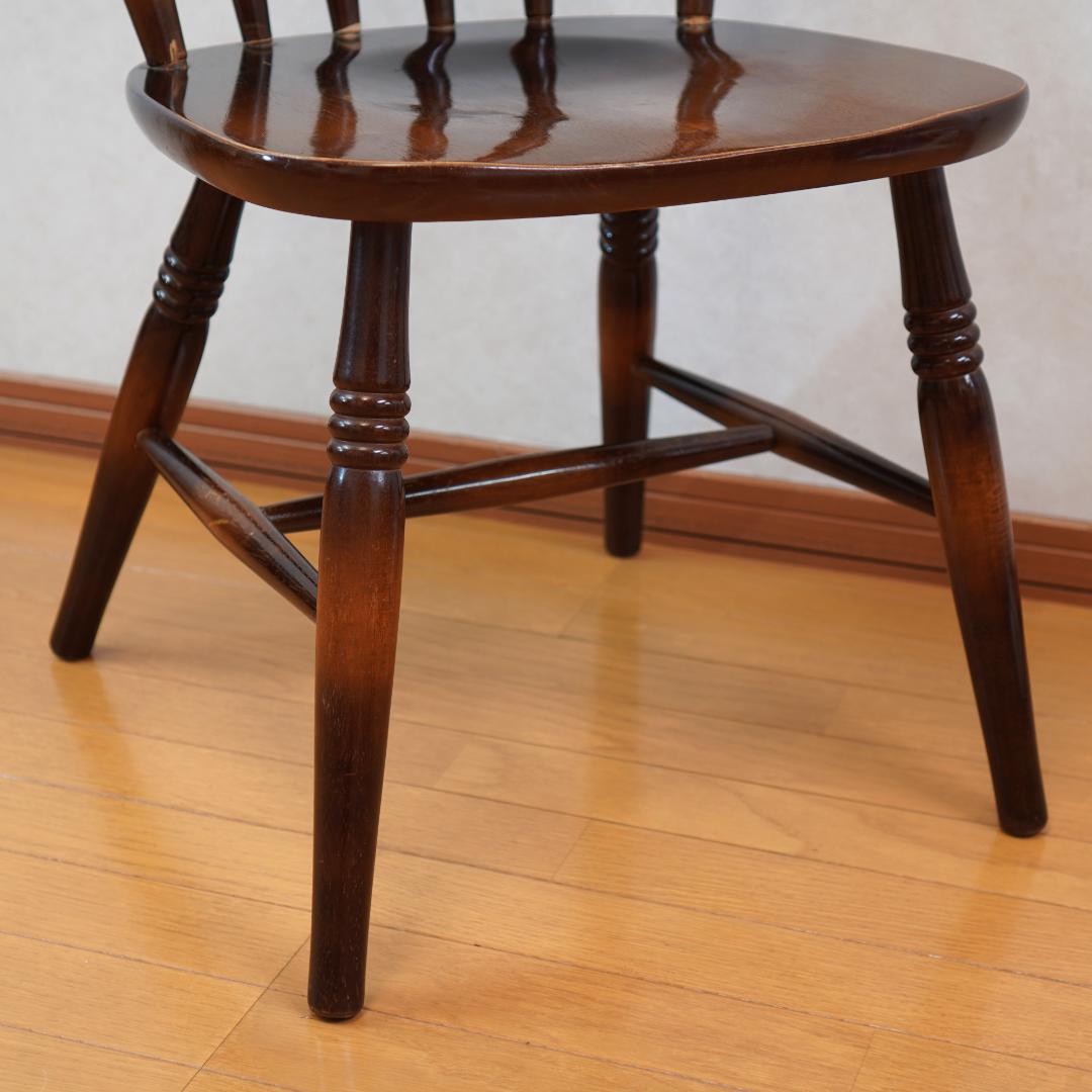 飛騨産業 キツツキマーク ウィンザーチェア アームチェア 木製 アンティーク 4