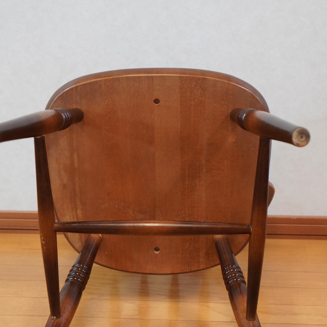 飛騨産業 キツツキマーク ウィンザーチェア アームチェア 木製 アンティーク 4