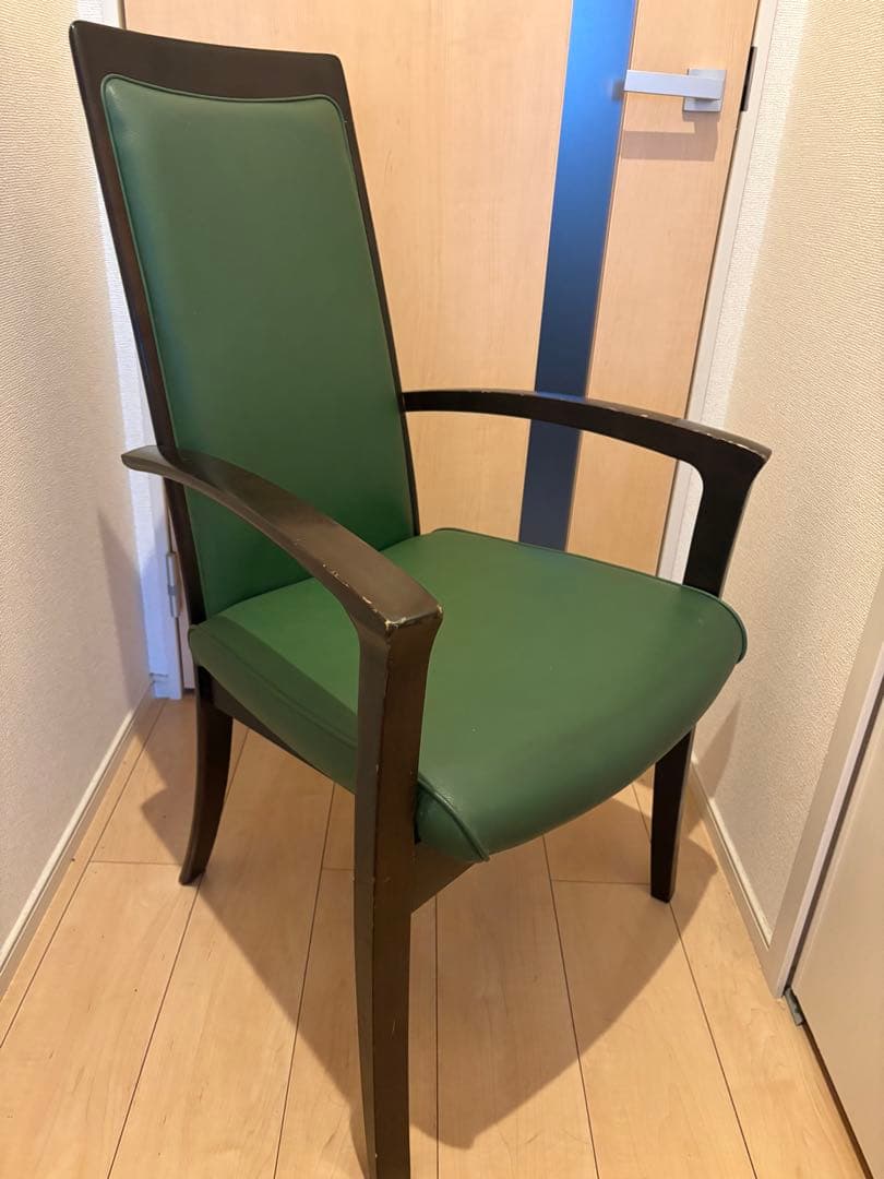 【高級】karimoku Direttore ダイニングチェア 肘付き　グリーン