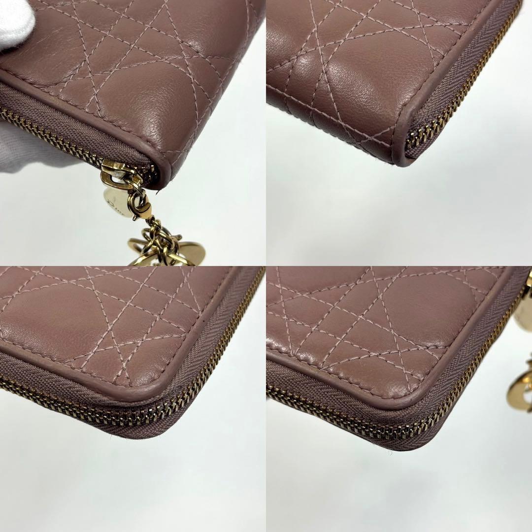 クリスチャンディオール　長財布　レディディオール　カナージュ チャーム　カード付