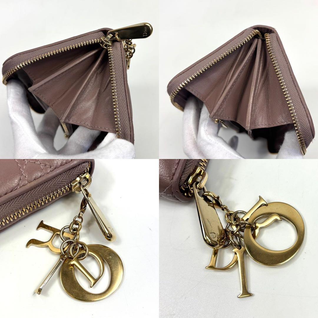 クリスチャンディオール　長財布　レディディオール　カナージュ チャーム　カード付