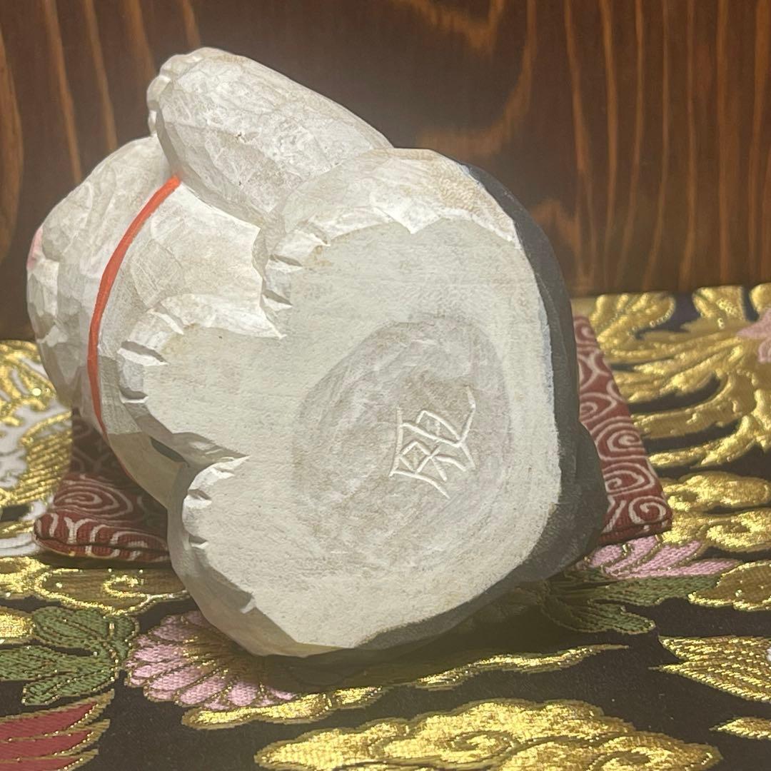 テコチチ【願いが叶う】財運を招く白蛇と猫｜井波彫刻 招き猫 楠 野中願児作