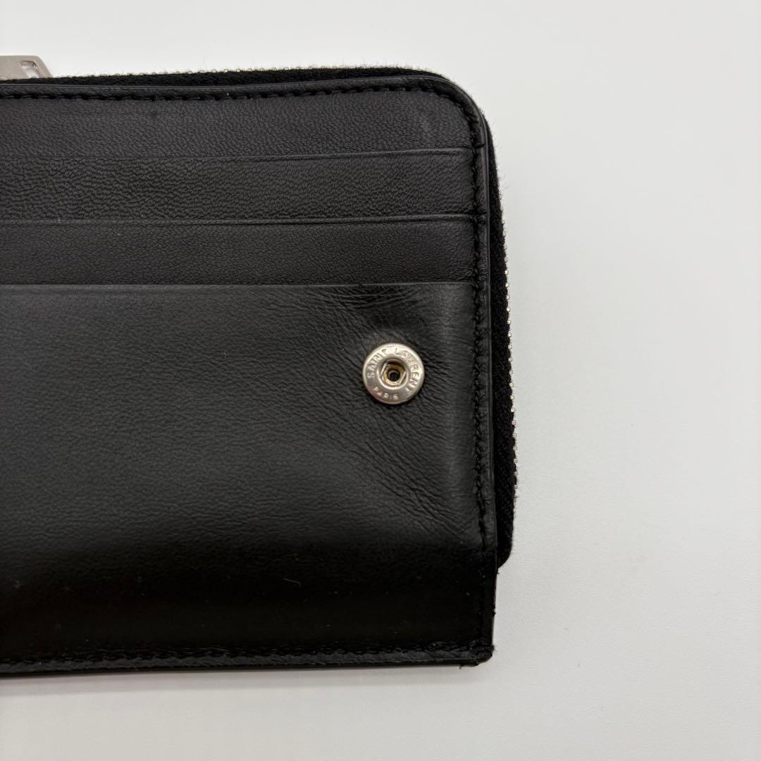 サンローラン パリ クロコダイル 型押し 二つ折り財布