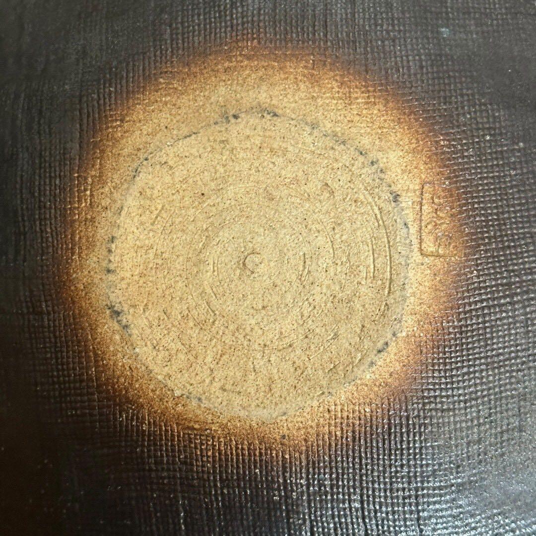 名作家 黒織部 古織部 直径21.5cm 懐石料理 アンティーク 食器 四角皿