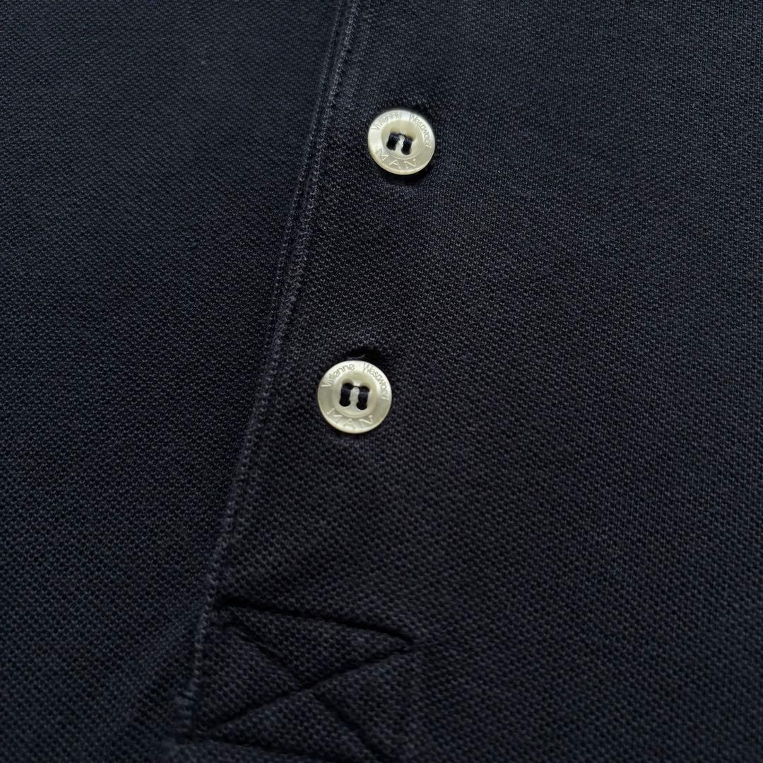 トルコ製　ヴィヴィアン・ウエストウッド　長袖ポロシャツ　Lサイズ　刺繍ロゴ　古着