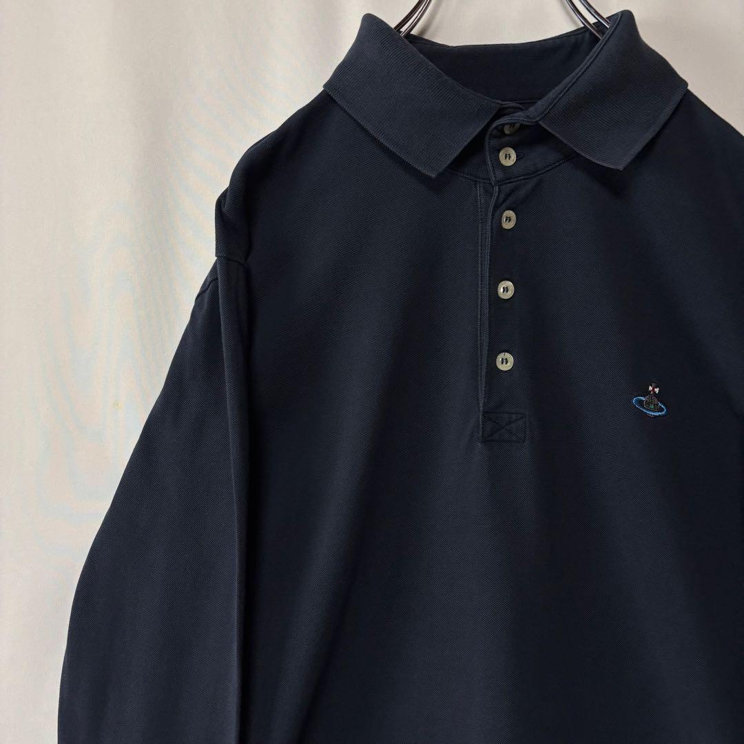 トルコ製　ヴィヴィアン・ウエストウッド　長袖ポロシャツ　Lサイズ　刺繍ロゴ　古着