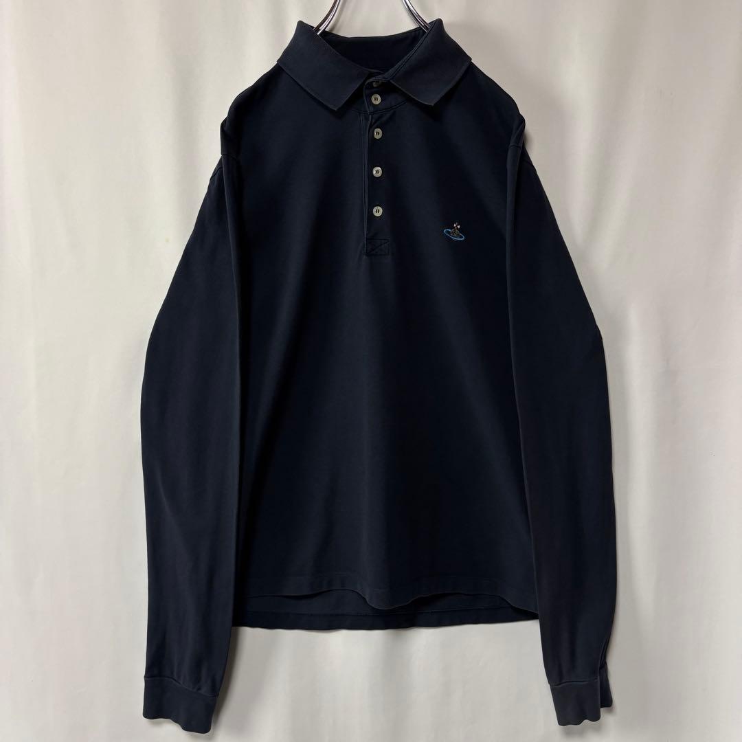 トルコ製　ヴィヴィアン・ウエストウッド　長袖ポロシャツ　Lサイズ　刺繍ロゴ　古着