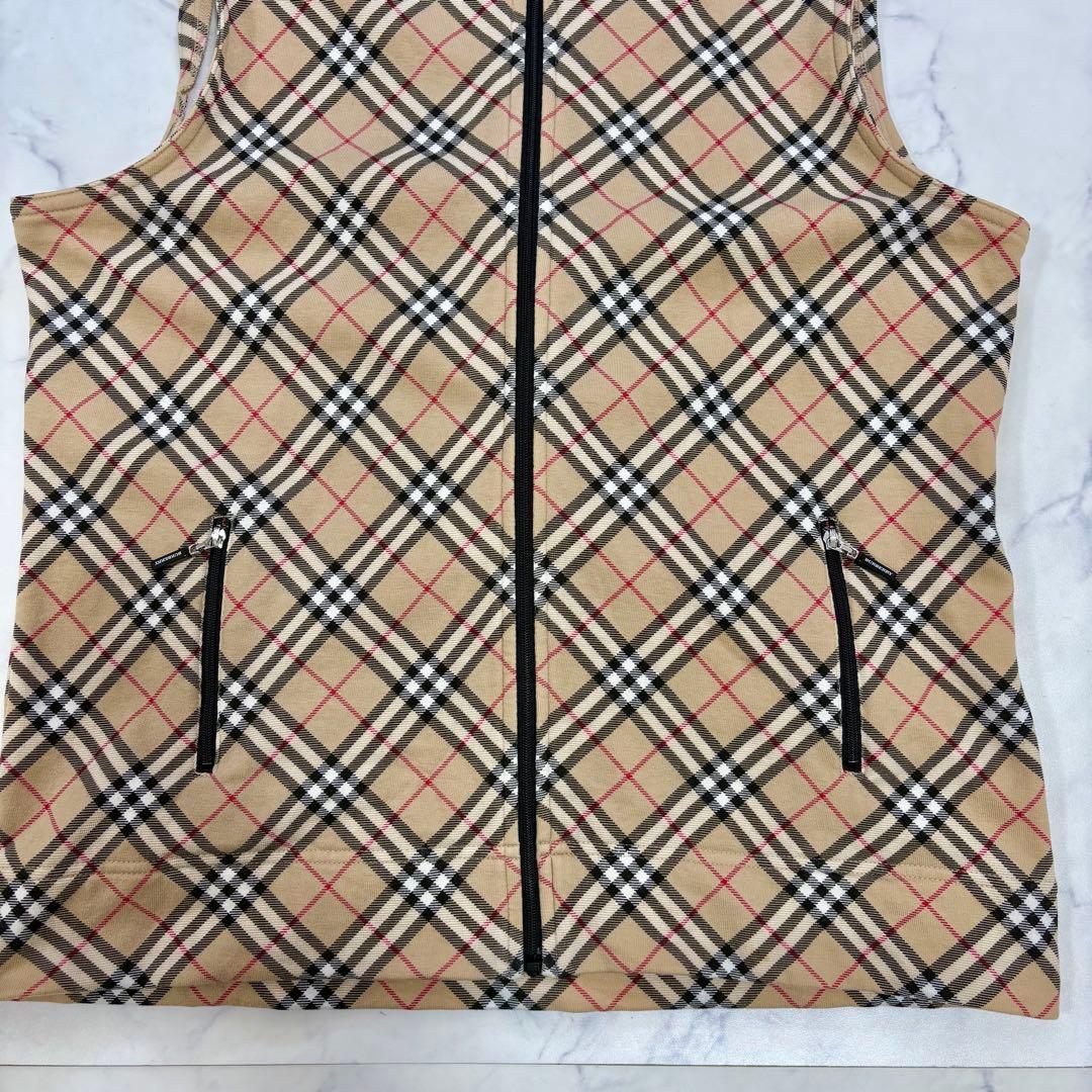 美品 BURBERRY GOLF ノバチェック ジップベスト L ストレッチ