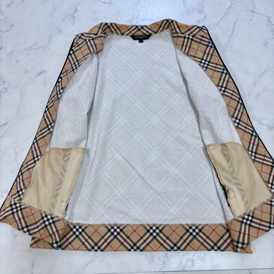 美品 BURBERRY GOLF ノバチェック ジップベスト L ストレッチ