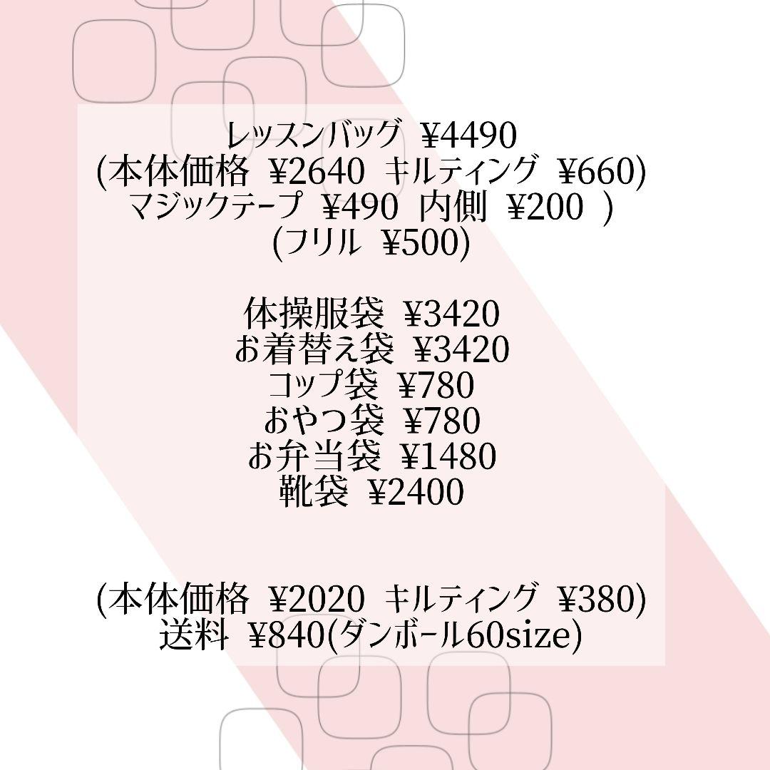 入学 ハンドメイド レッスンバッグ 女の子