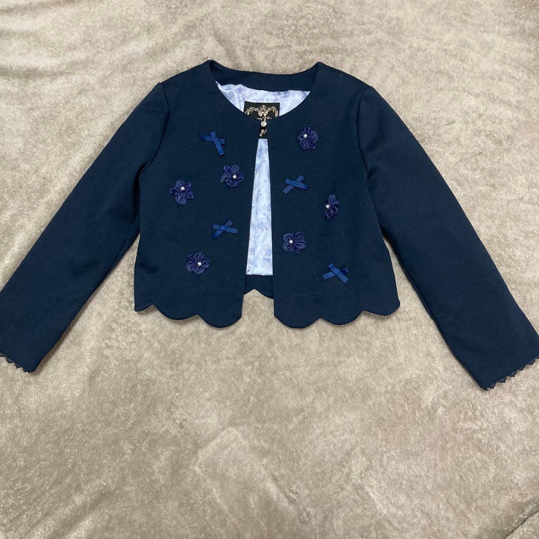 メゾピアノ　ボレロ　ネイビー　フォーマル　120 清楚　冠婚葬祭　紺色