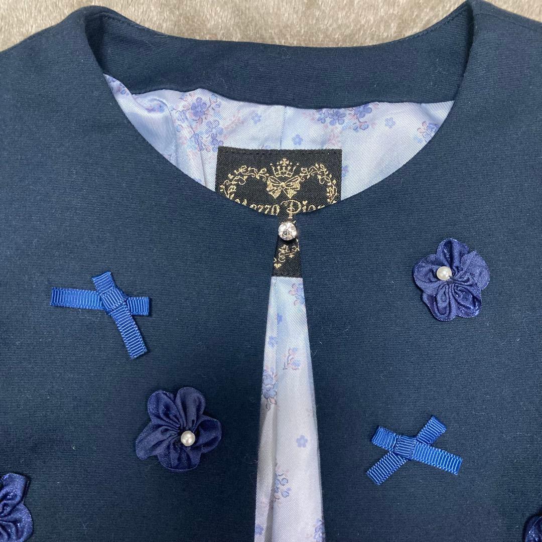 メゾピアノ　ボレロ　ネイビー　フォーマル　120 清楚　冠婚葬祭　紺色