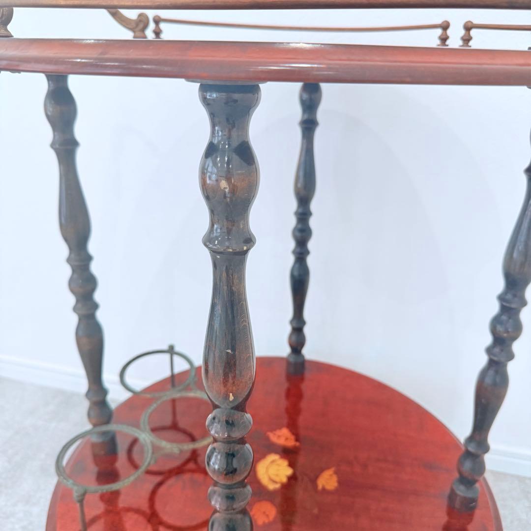 【希少】 イタリア製 象嵌 ワゴン ティーワゴン キッチンワゴン アンティーク