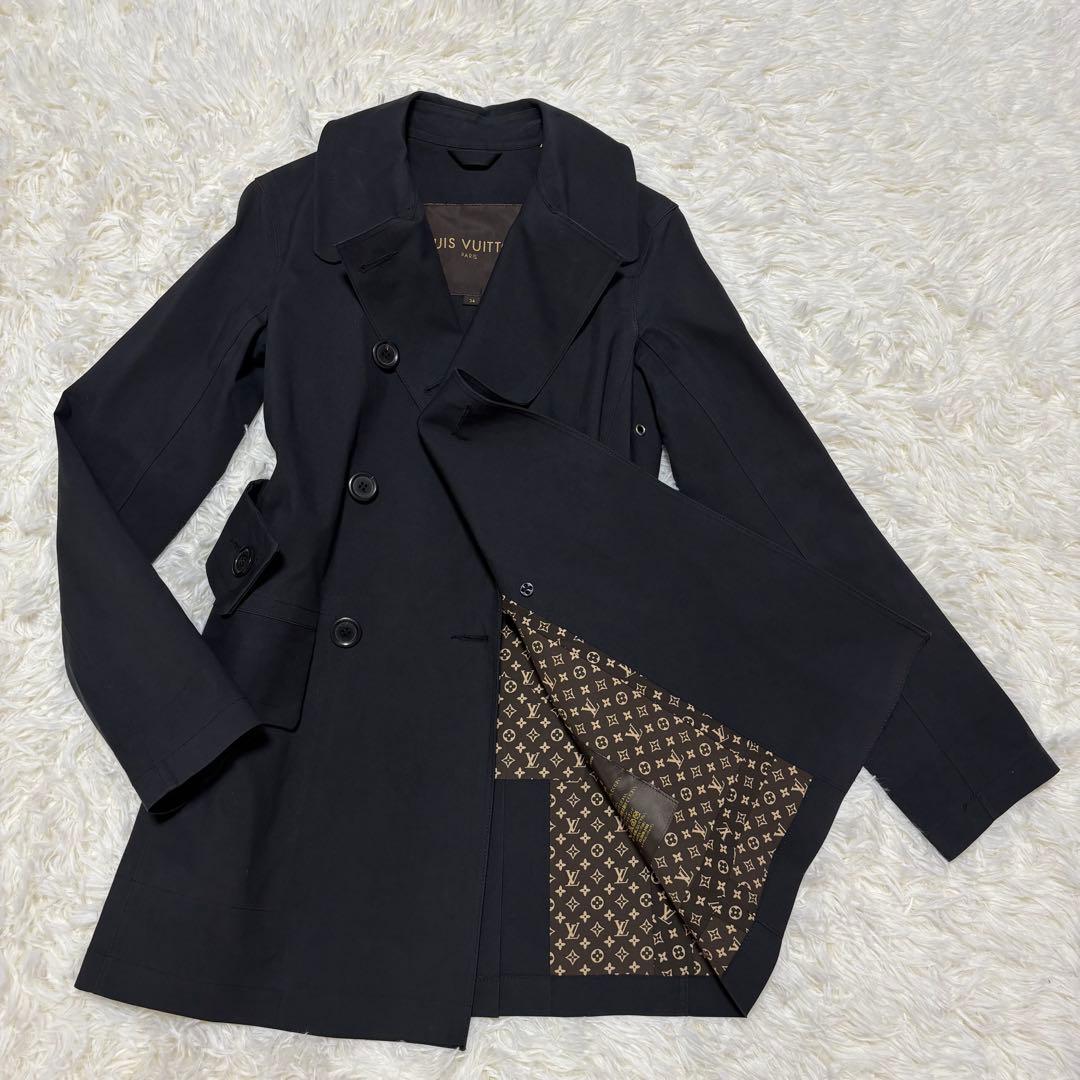 【極美品】ルイヴィトン☆トレンチコート　モノグラム　マッキントッシュ　817黒