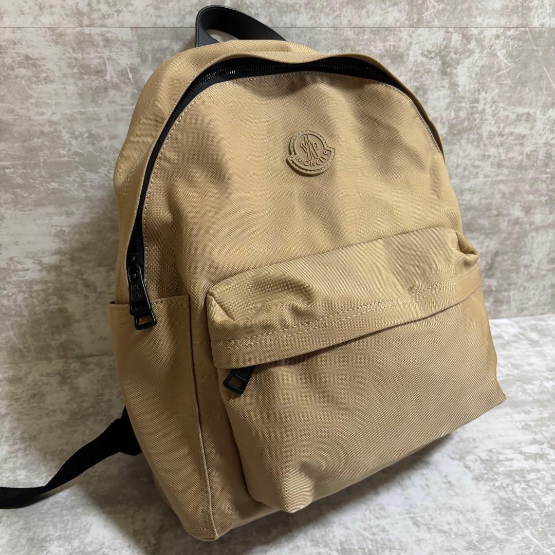 I188 良品✨ モンクレール　ピエリック　リュック　ベージュ　PC収納　大容量