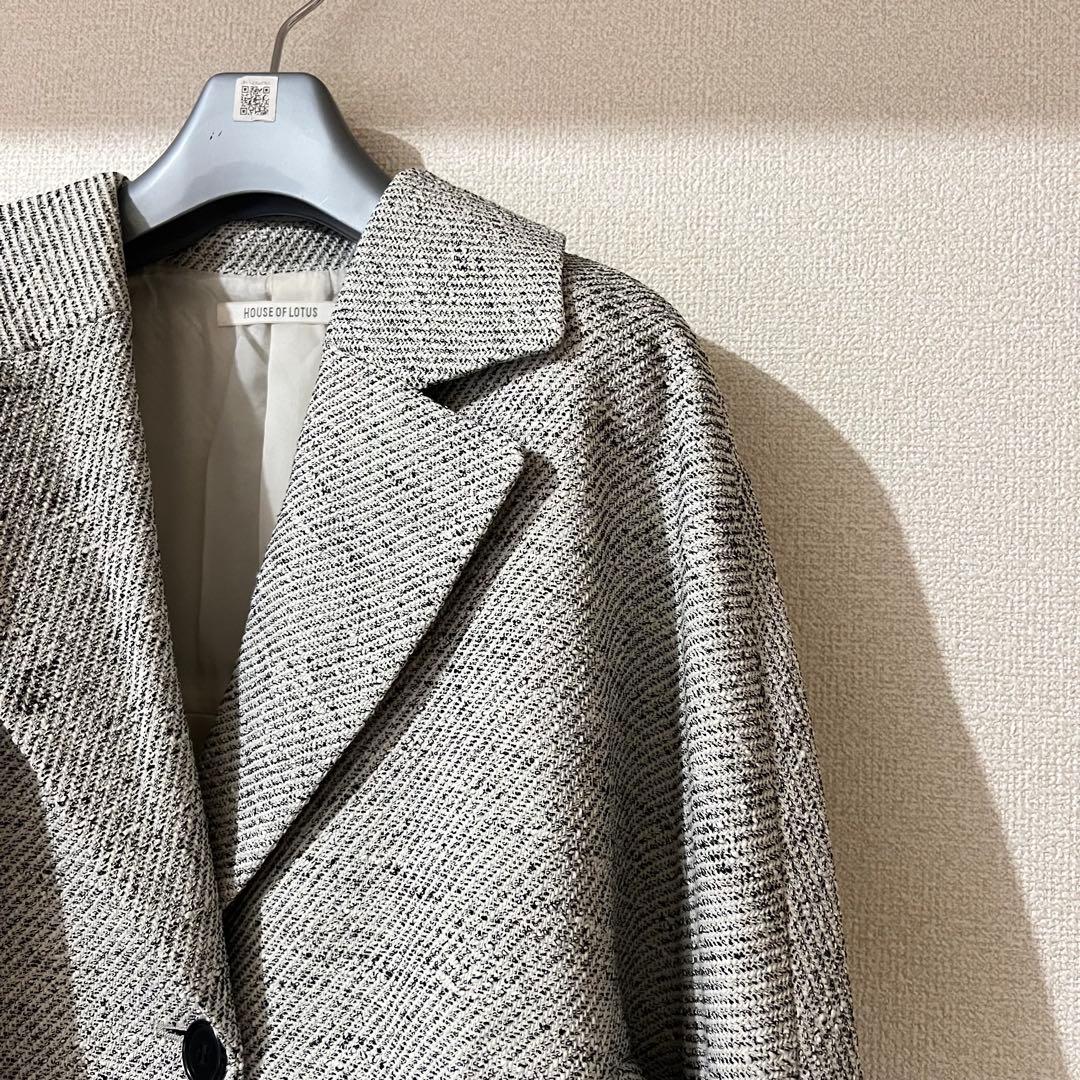 新品タグ付き HOUSE OF LOTUS ミックスツイードケープライクコート