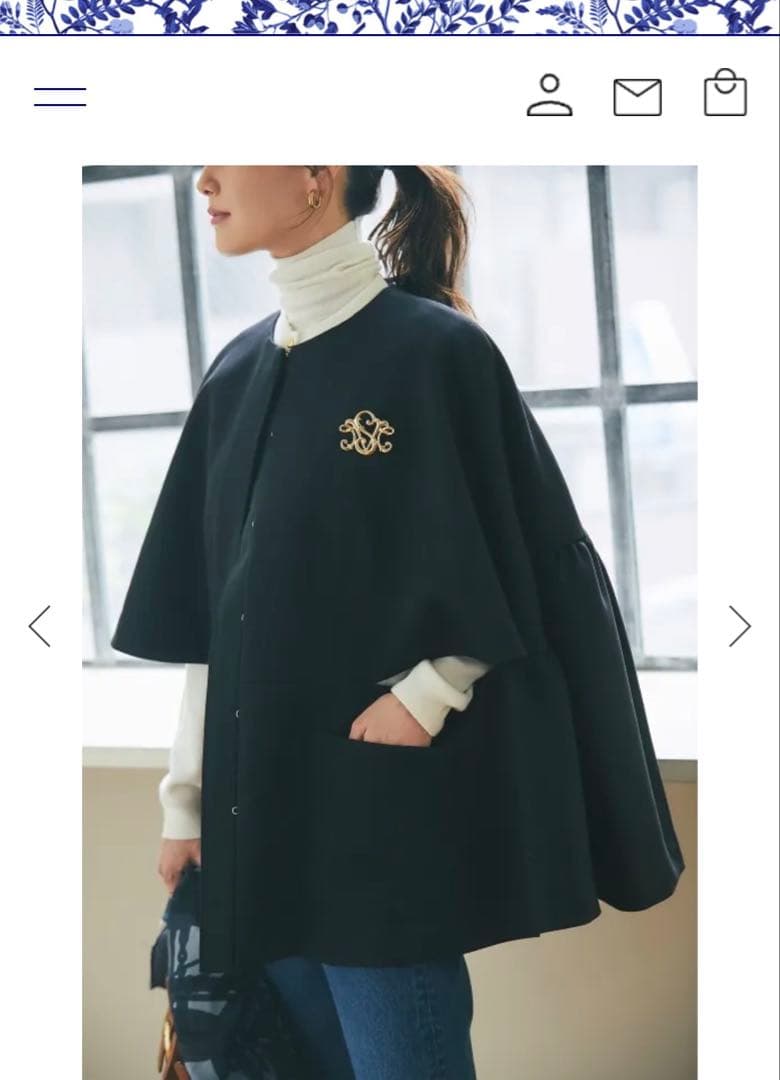 SEVEN TENセブンテン　ダブルクロスフレアショートコート　ポンチョ　S