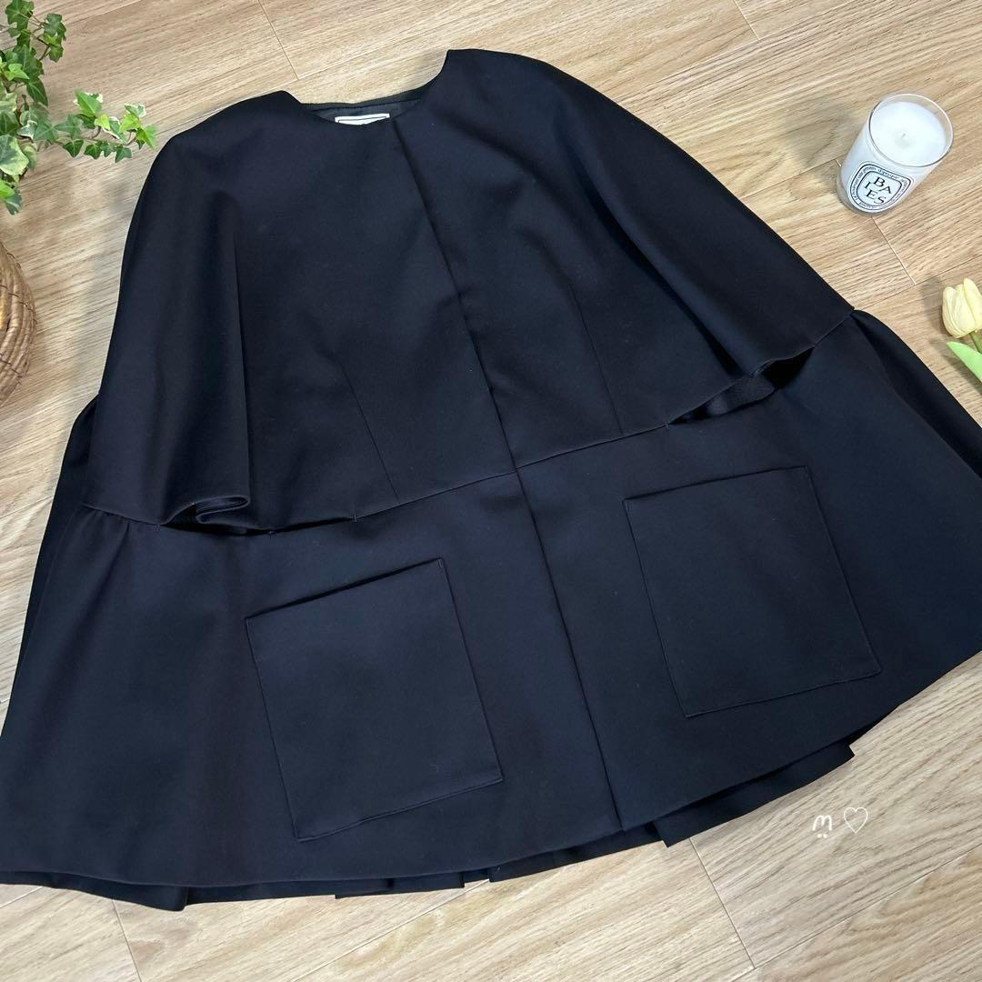 SEVEN TENセブンテン　ダブルクロスフレアショートコート　ポンチョ　S