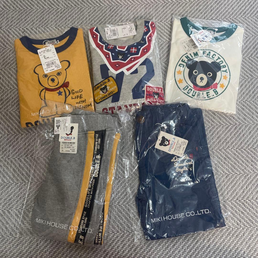 DOUBLE.B 100cm 5点 長袖T、トレーナー、ズボン