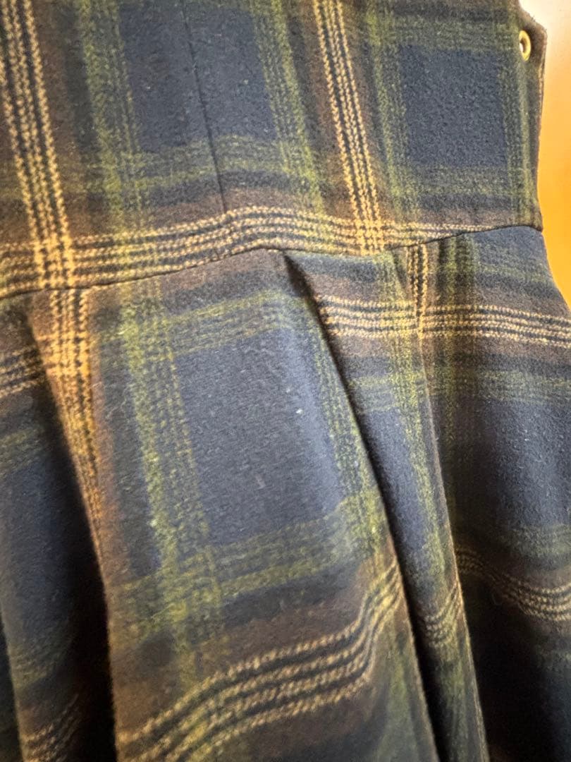 ウールチェックジャンバースカート seventen