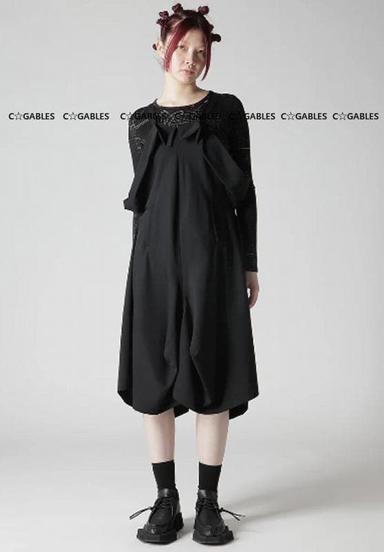 LIMI feu　ウールギャバ　立体切替　サロペットワンピース 　ヨウジヤマモト