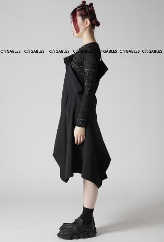 LIMI feu　ウールギャバ　立体切替　サロペットワンピース 　ヨウジヤマモト