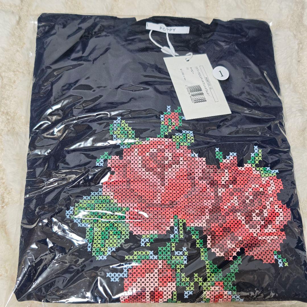 トップス POPPY Flower cross-stitchprintsweatshirt