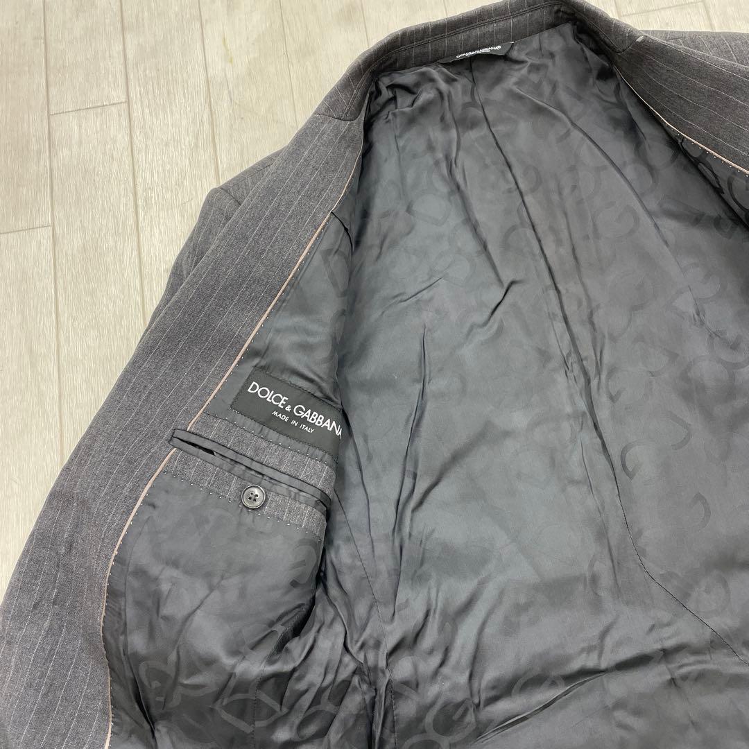 196◇値下げDOLCE & GABBANA ストライプスーツ グレー メンズ