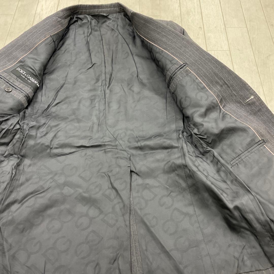 196◇値下げDOLCE & GABBANA ストライプスーツ グレー メンズ