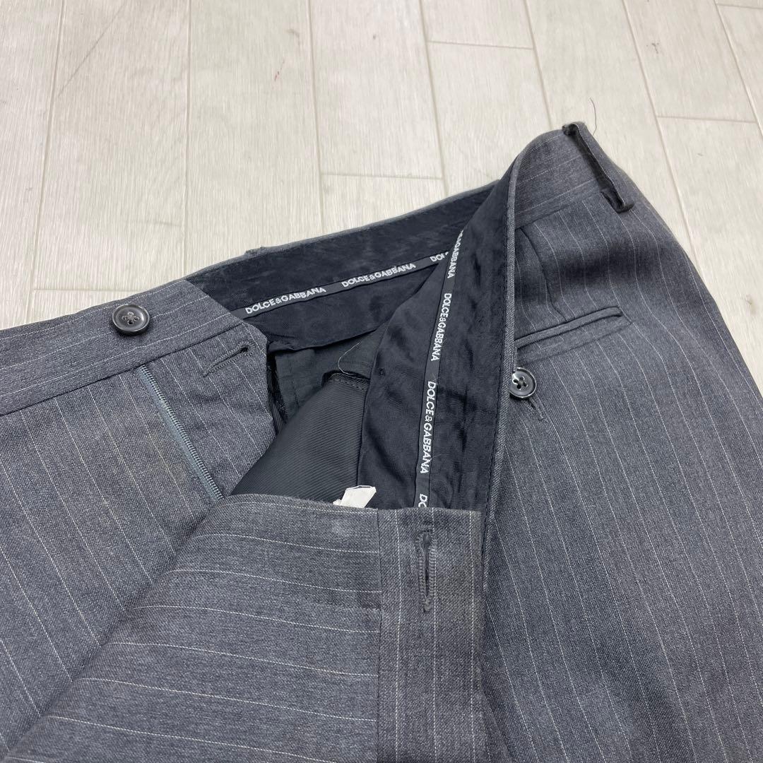 196◇値下げDOLCE & GABBANA ストライプスーツ グレー メンズ