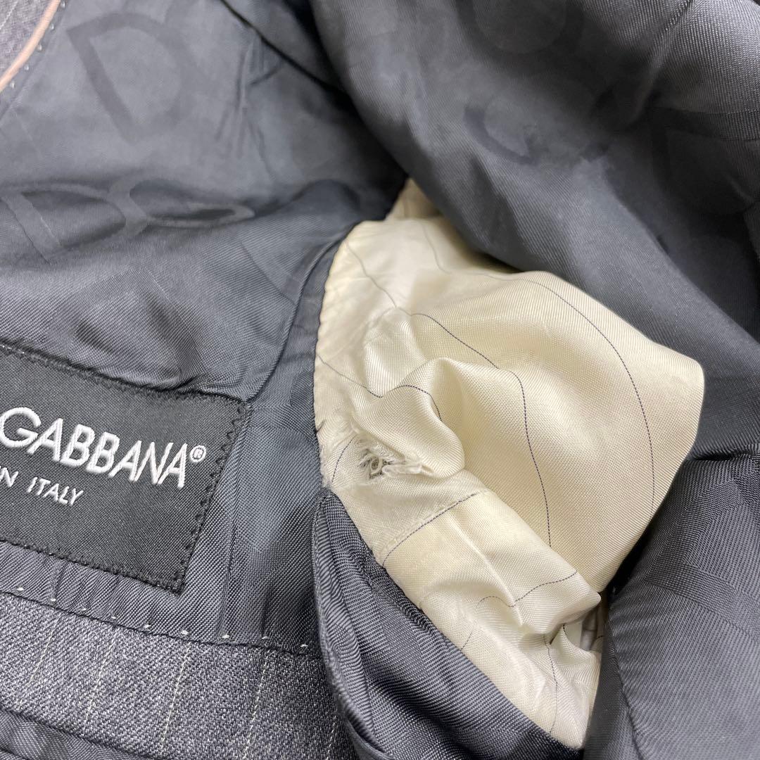 196◇値下げDOLCE & GABBANA ストライプスーツ グレー メンズ