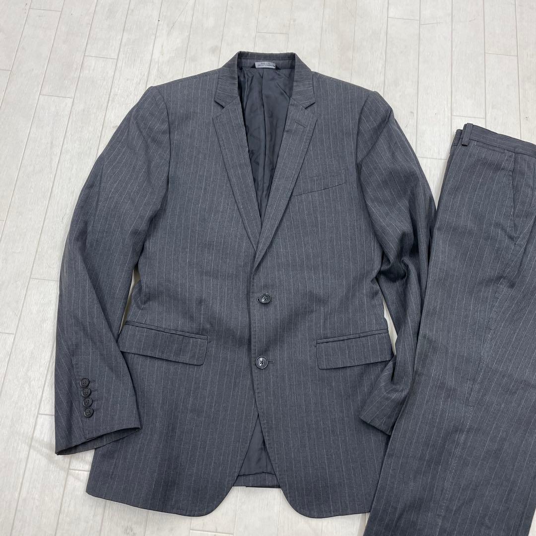 196◇値下げDOLCE & GABBANA ストライプスーツ グレー メンズ