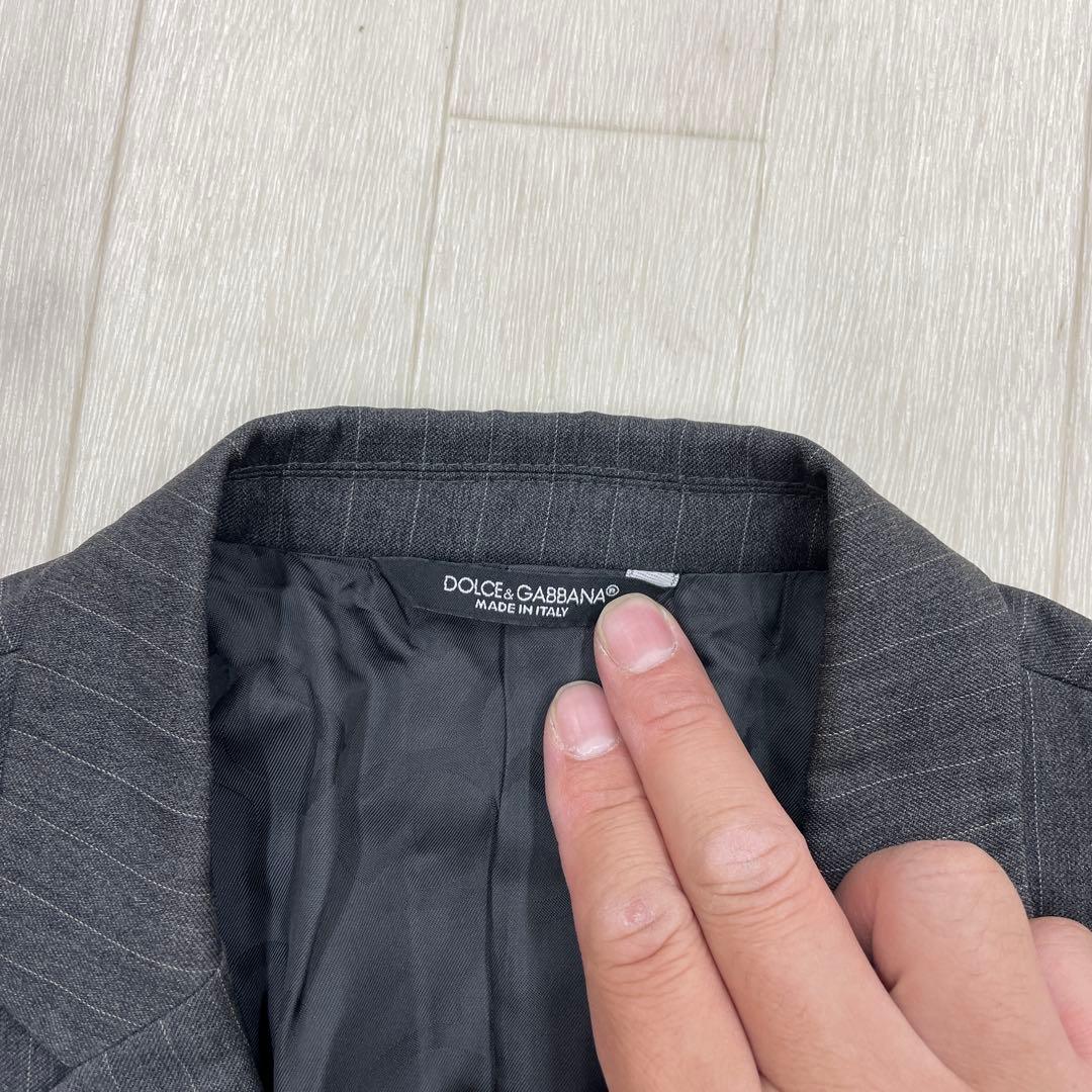 196◇値下げDOLCE & GABBANA ストライプスーツ グレー メンズ