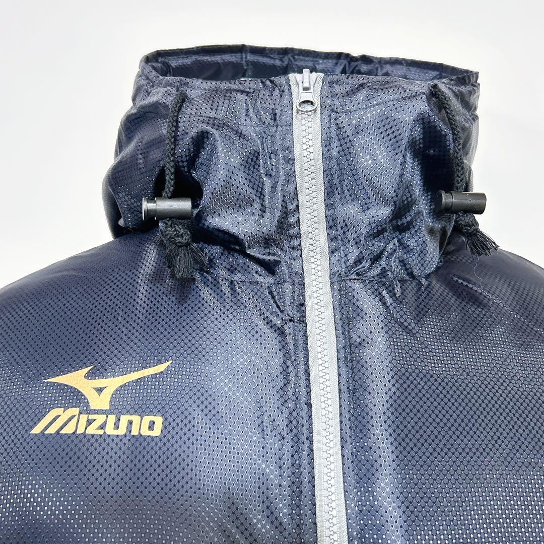 ☆新品☆ミズノ 箱根駅伝 ロングベンチコート 中綿入り ネイビー（M）撥水 光沢