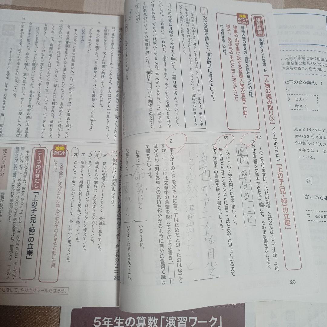 中学入試 授業テキスト・演習ワーク・答えの本　進研ゼミ４年12号セット