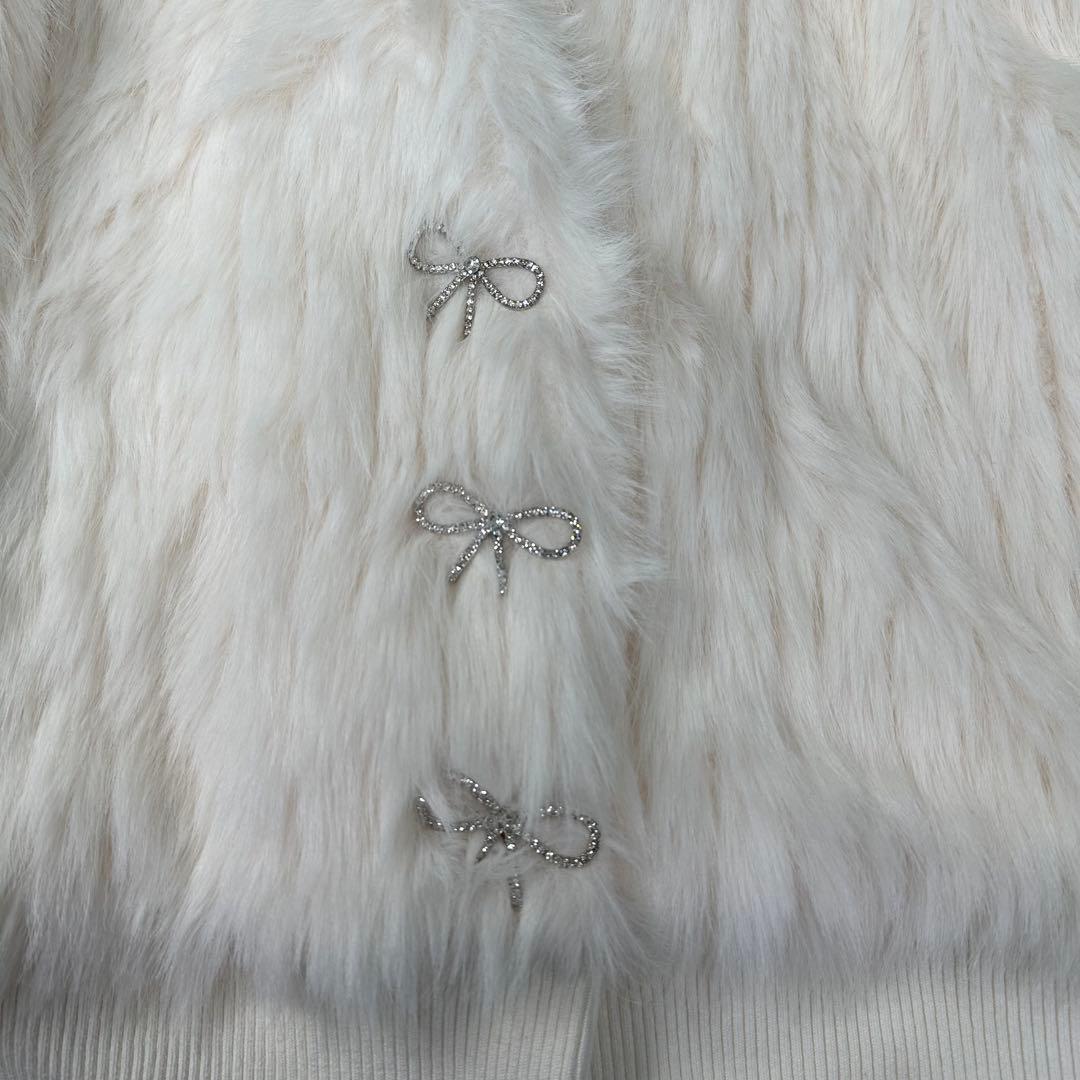 ✨新品未使用タグ付き✨Rady ファーブルゾン ホワイト リボン M