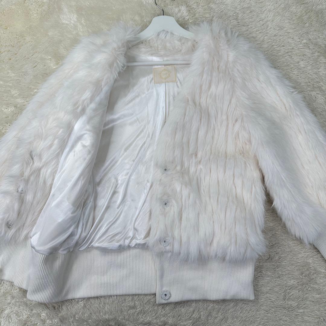 ✨新品未使用タグ付き✨Rady ファーブルゾン ホワイト リボン M