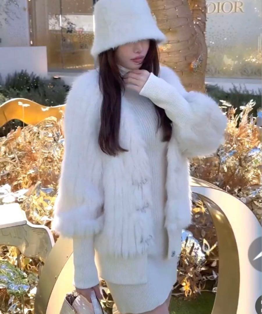 ✨新品未使用タグ付き✨Rady ファーブルゾン ホワイト リボン M