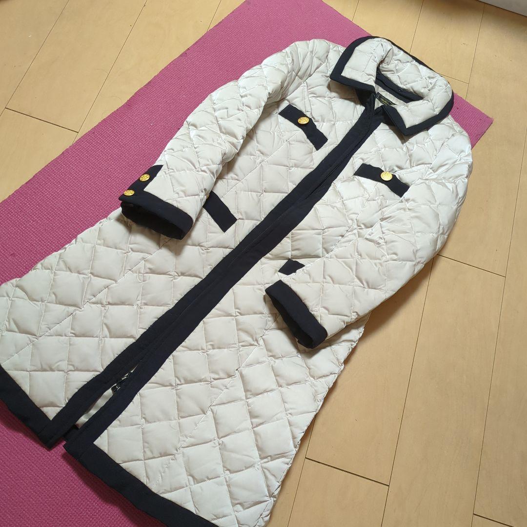 ☆マダムヒロコ　アイボリー キルティングロングダウンコート☆