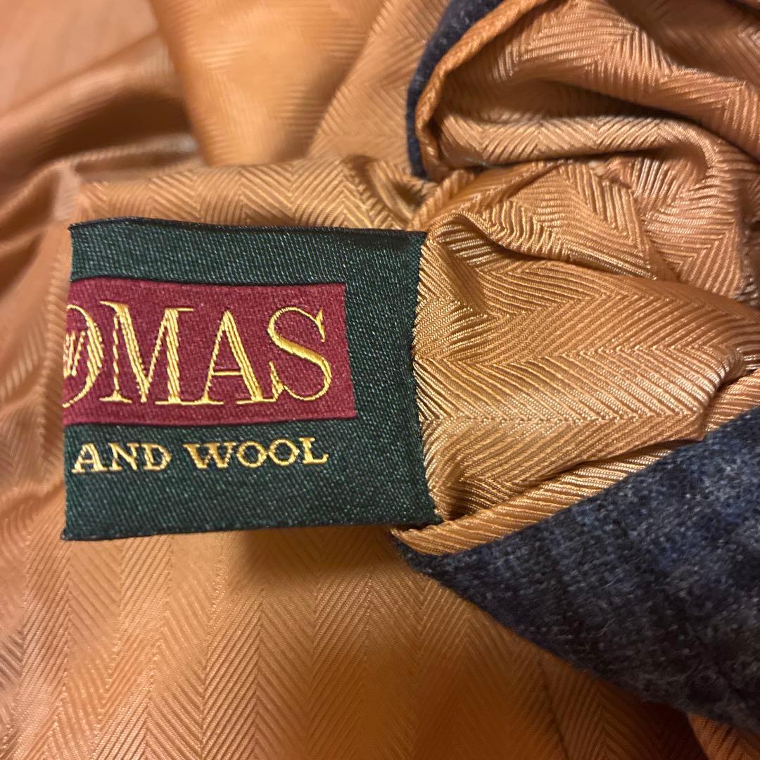 ネイビー チェック柄 ダブルブレストコート