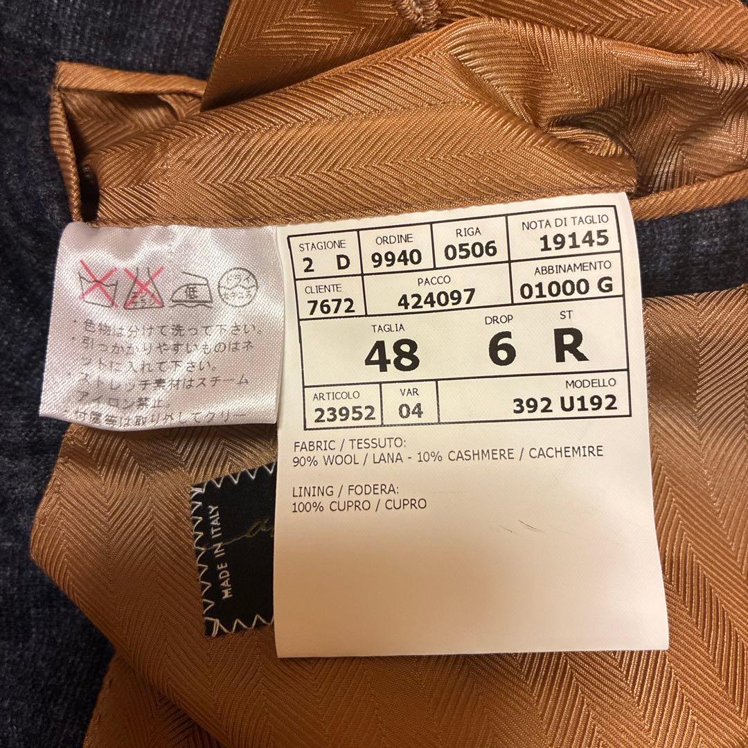 ネイビー チェック柄 ダブルブレストコート